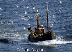 fishing boat returning to port by John Naylor 
